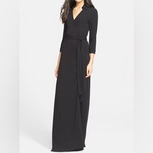 Diane Von Furstenberg Black Wrap Maxi Dress